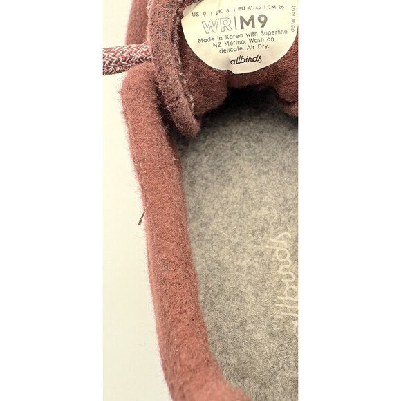 Allbirds Men's Wool Runners Size 9 Hazy Burgundy Running Athletic Sneakers - Picture 9 of 9